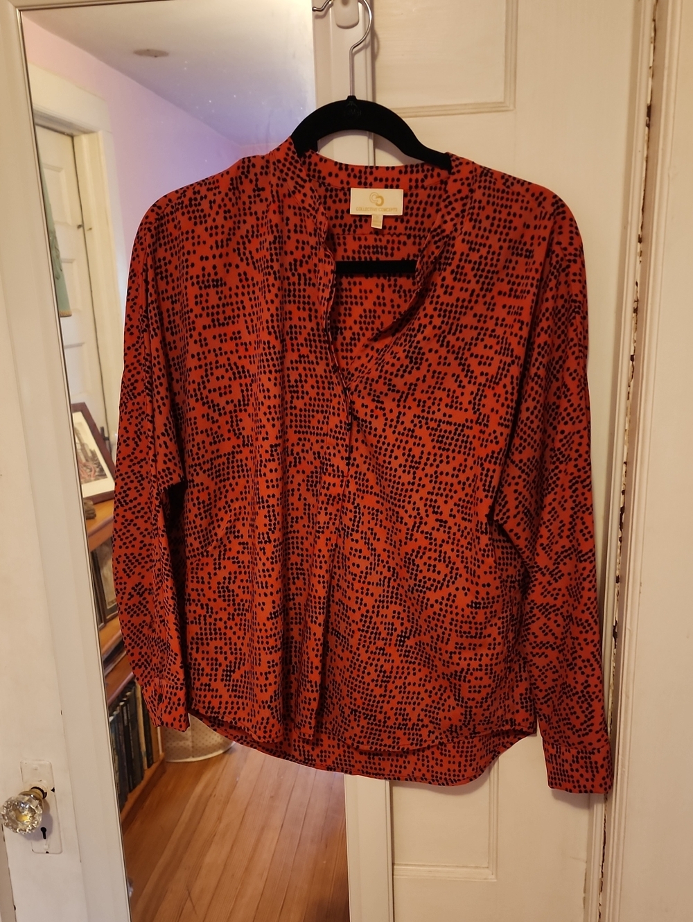 Collective Concepts Rust Red Dot-Print Blouse